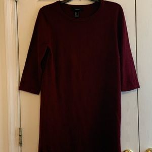 F21 small red sweater dress